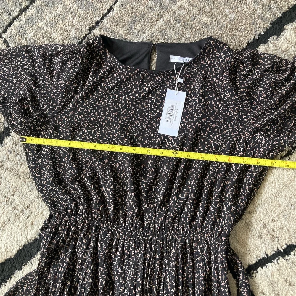 🏇 Baltic Born Prim Pleated Floral Black Midi Dress - Picture 11 of 15